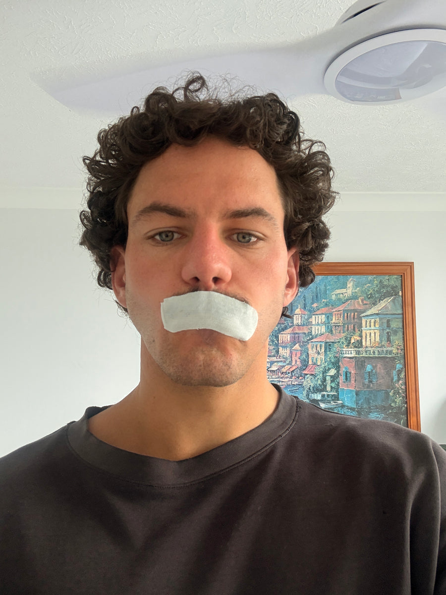 Rory wearing mouth tape